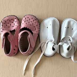 pediped Pink and White Baby Shoes